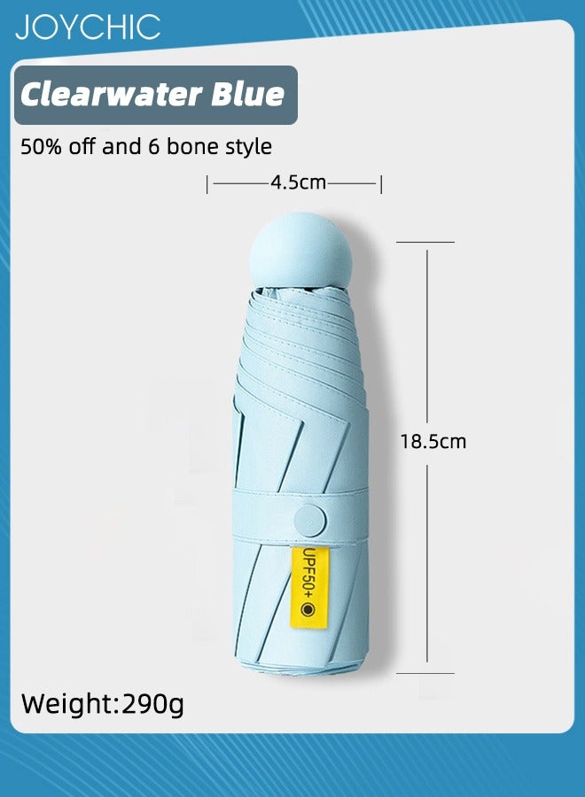 Joychic UPF 50+ UV Protection Umbrella Small Travel Lightweight Pocket Umbrella Blue - Image 5