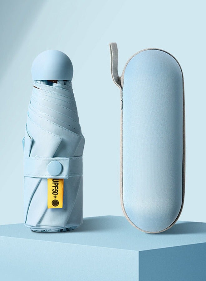 Joychic UPF 50+ UV Protection Umbrella Small Travel Lightweight Pocket Umbrella Blue - Image 1