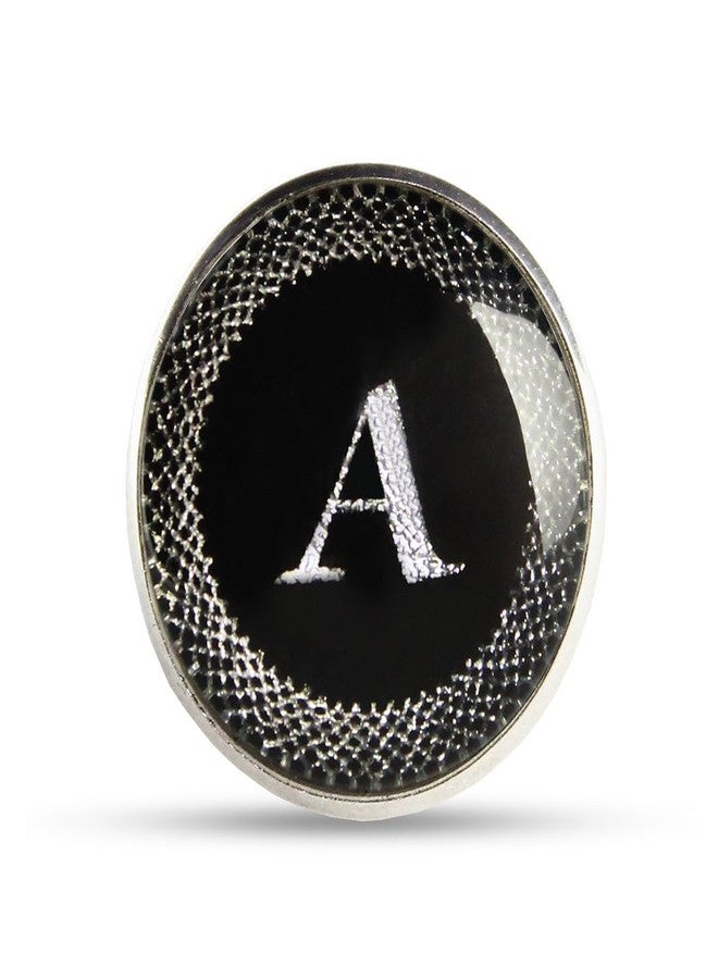 Kavove Alphabet 'A' Black Colour Brooch for Men - Image 1