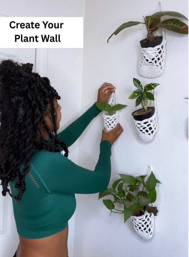 Shineloha 2PK Hanging Planter, Wall Planters for Indoor Plants | Macrame Plant Hanger, Wall Hanging Decor Pocket Planter for Indoor | NO Plant/Pot Included (2PK) - Image 2