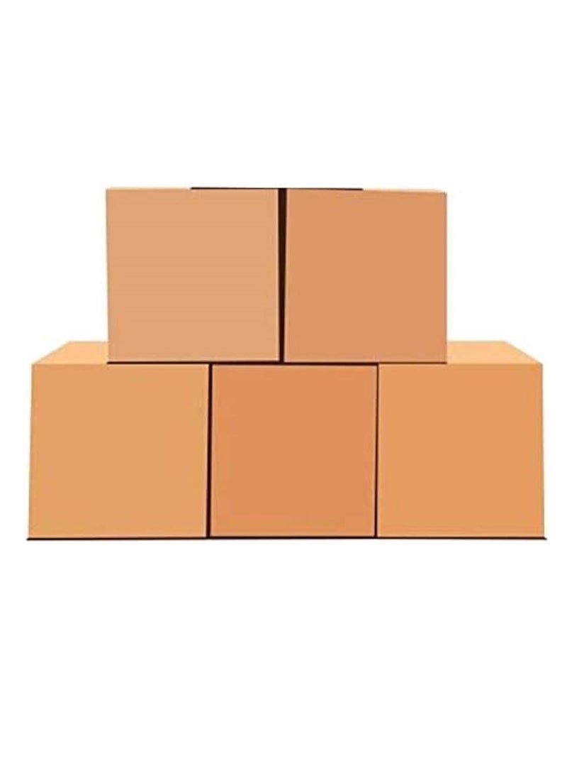 ECVV [5 Pack] Large Double Wall 100% Recyclable Corrugated Cardboard Moving Boxes with 32 KG Capacity, 45 x 45 x 70 cm Brown Carton for Packaging, Shipping and Storage, 5 ply  - Image 1