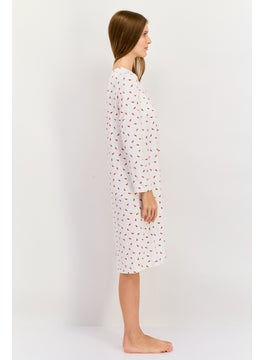 Carole Hochman Women Allover Print Sleepwear Dress, Ivory  - Image 3