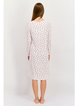 Carole Hochman Women Allover Print Sleepwear Dress, Ivory  - Image 4