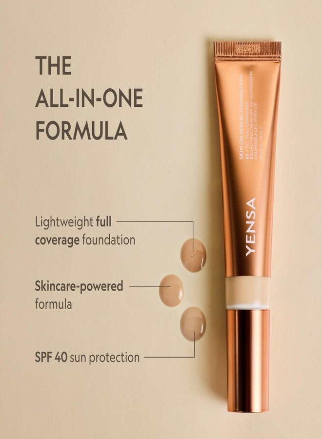 YENSA BC Foundation - Full Coverage Foundation, CC & BB Cream In One with SPF 40 - Enriched With Hyaluronic Acid & Peptides to Hydrate & Firm Skin - Korean Skin Care Makeup - Tan Golden (1 oz) - Image 2