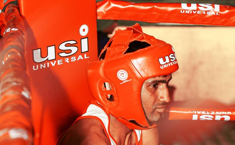 USI UNIVERSAL Boxing Headguard, 615CG Amateur Contest Headguard, Hide Leather, Multiple Layers of Padding for Greater Shock Absorbing Adjustable Web Closure & Strap(Size S, Red) - Image 5