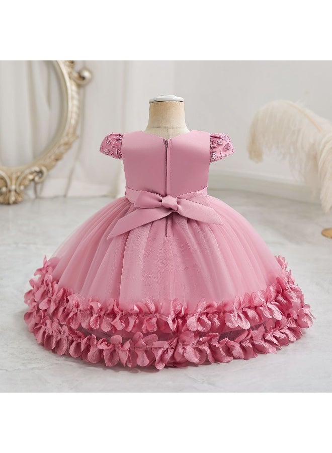 Children's Performance Gown Lace Princess Skirt Festival Puffy Skirt Tulle Skirt First Birthday Gown Performanc - Image 3