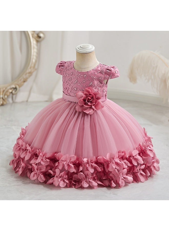 Children's Performance Gown Lace Princess Skirt Festival Puffy Skirt Tulle Skirt First Birthday Gown Performanc - Image 1