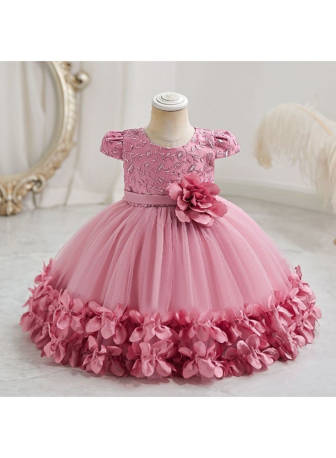Children's Performance Gown Lace Princess Skirt Festival Puffy Skirt Tulle Skirt First Birthday Gown Performanc - Image 2