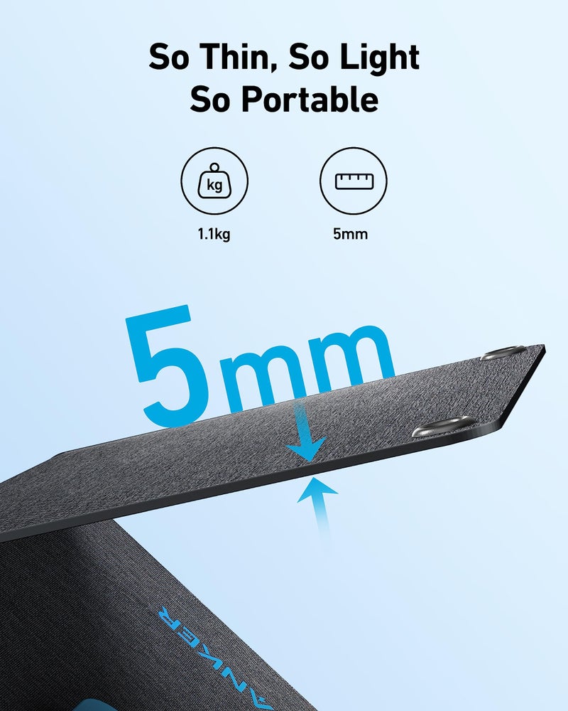 Anker لوحة شمسية أنكر سولكس PS30، شاحن شمسية محمول قابل للطي بقوة 30 واط، مقاوم للماء والغبار IP65، شحن فائق السرعة، يشحن جهازين في آن واحد، للتخييم، والمشي، والأنشطة الخارجية. - Image 5