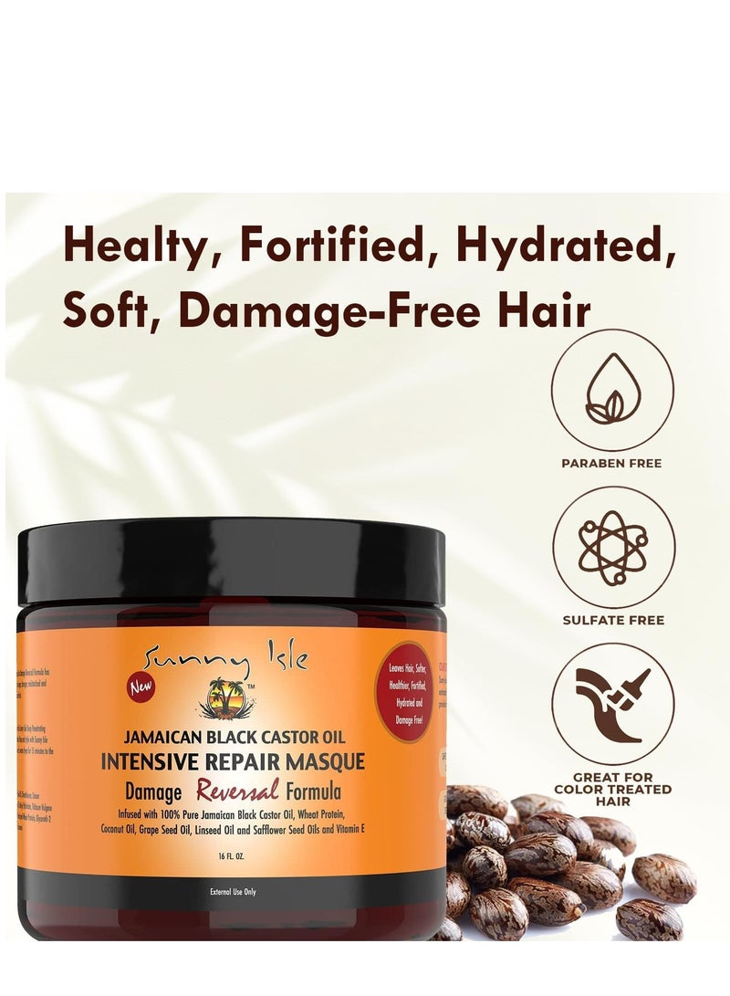 Sunny Isle Jamaican Intensive Repair Masque for Damaged Reversal Formula 500g - Image 4