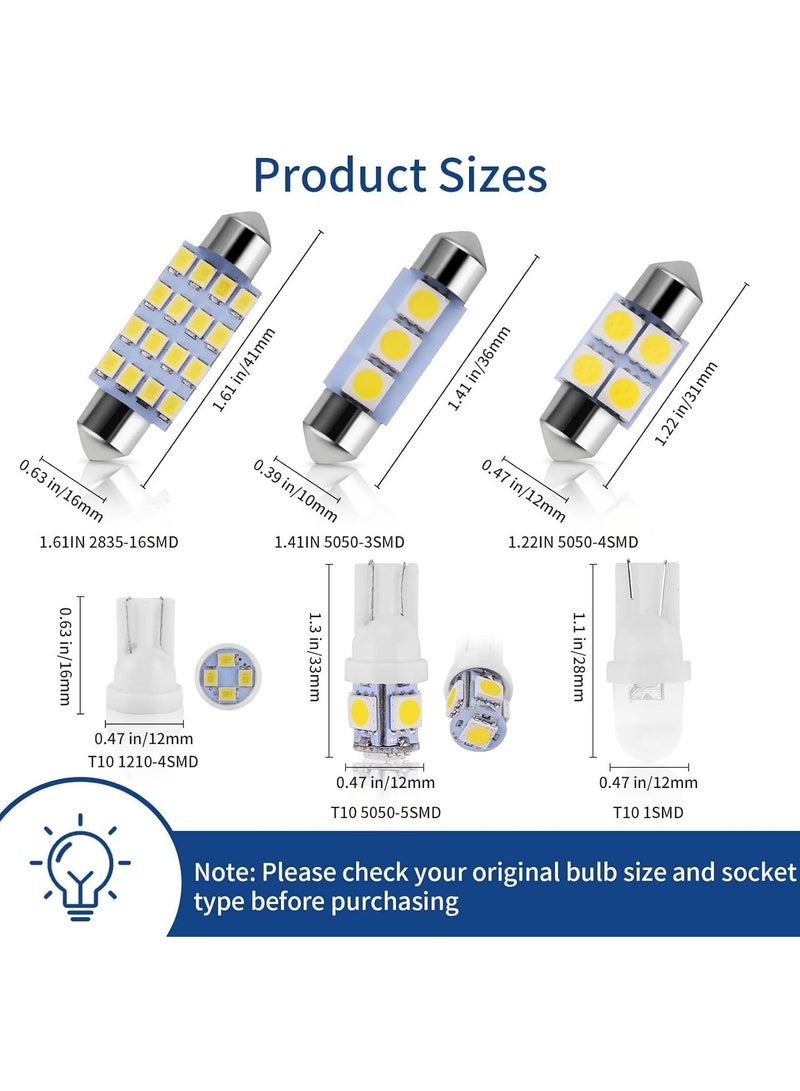 RATSAW Car LED Lights Interior 42pcs Bulb Kit Set Super Bright White Car LED Dome Map Interior Tail Cab Lights LED Interior Car Lights Bulb for Your Car Trucks Width Lamp - Image 5