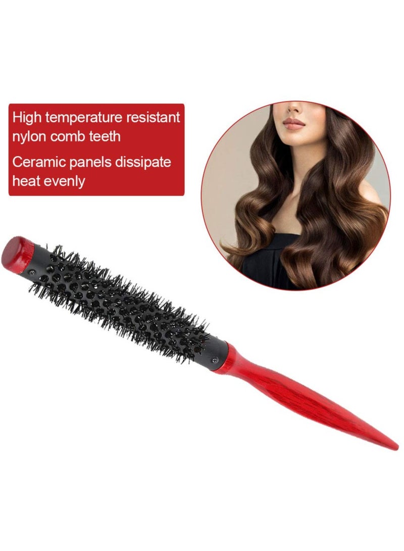 فرشة استشوار  الخشبية الحمراء، مقاس 1 مع مقاس 5، قطعتين من صالون الشعر الأصلي - Image 2