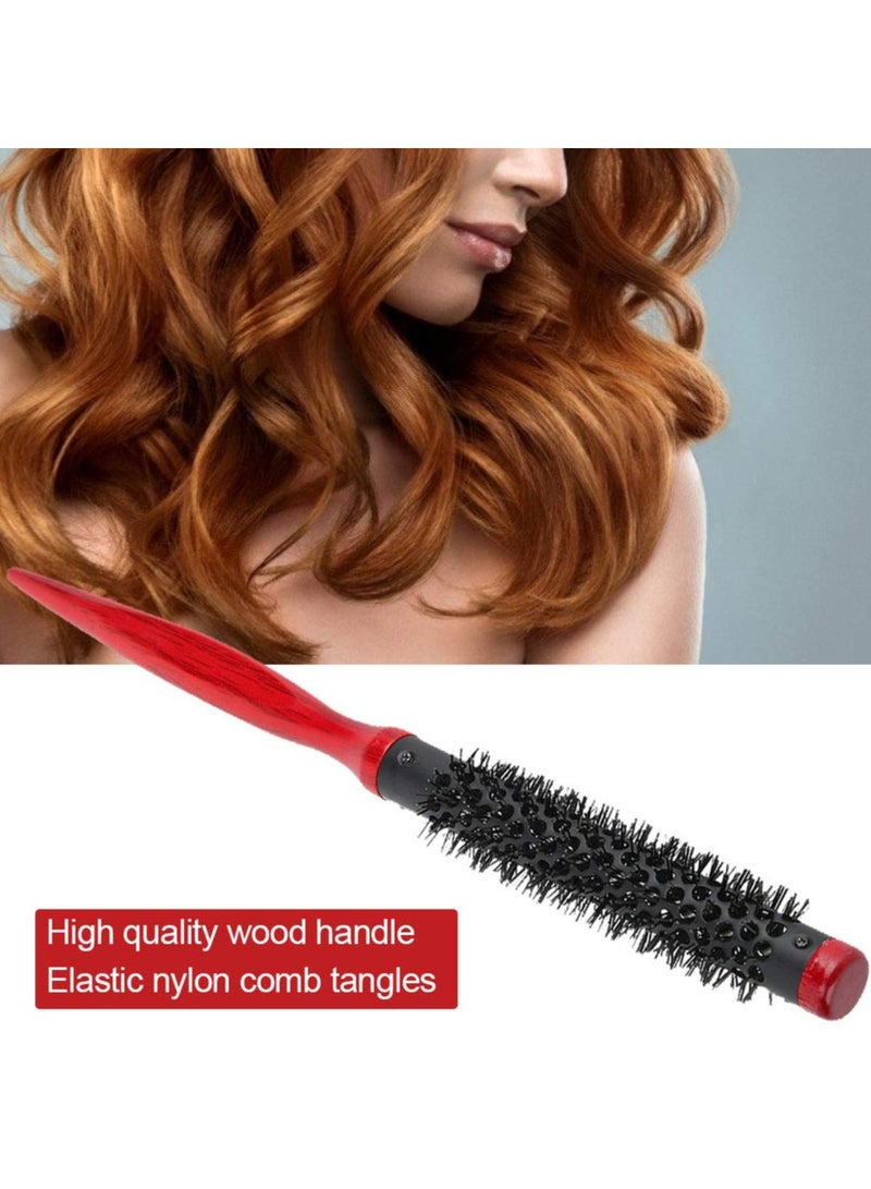 فرشة استشوار  الخشبية الحمراء، مقاس 1 مع مقاس 5، قطعتين من صالون الشعر الأصلي - Image 3