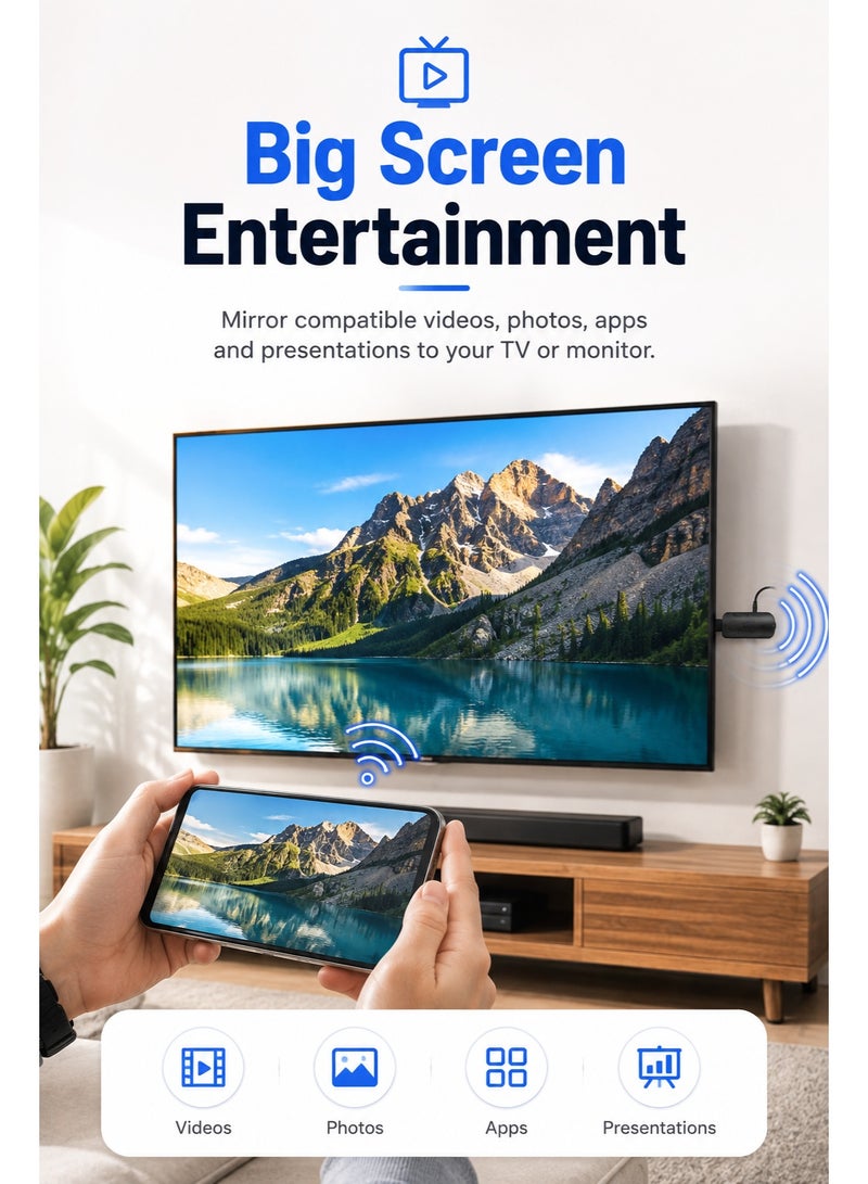 Mirascreen Wireless WiFi Display Dongle Receiver 1080P HD Screen Mirroring Adapter for iOS Android Windows Mac and Smart TV - Image 4