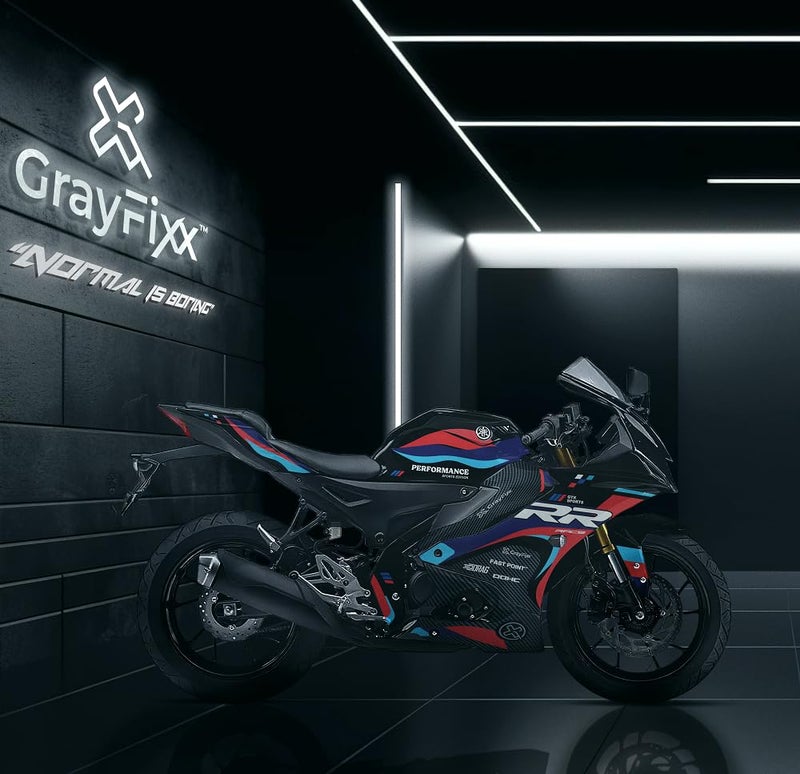 Grayfixx RR Edition Full Body Graphics for R15 V4 | Made in Premium Gloss Vinyl FPF(Fade Protection Film), Water Proof, Precut Sticker, Pack of 1 for Both Side, 2 Years Guarantee - Image 2