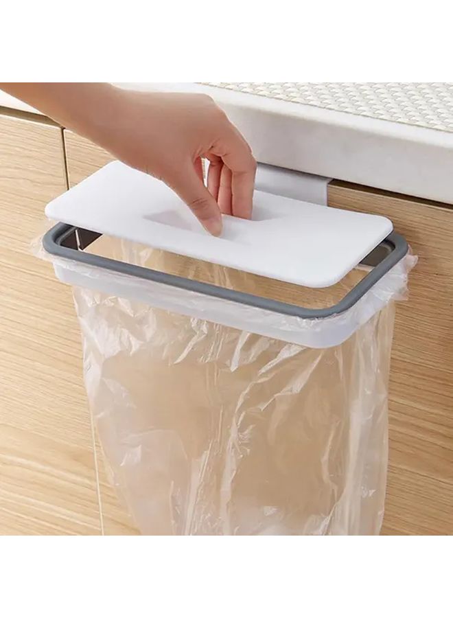 Light Pink 1pc Portable Kitchen Trash Bag Holder Hanging Wall Mounted Cabinet Storage Rack - Image 2