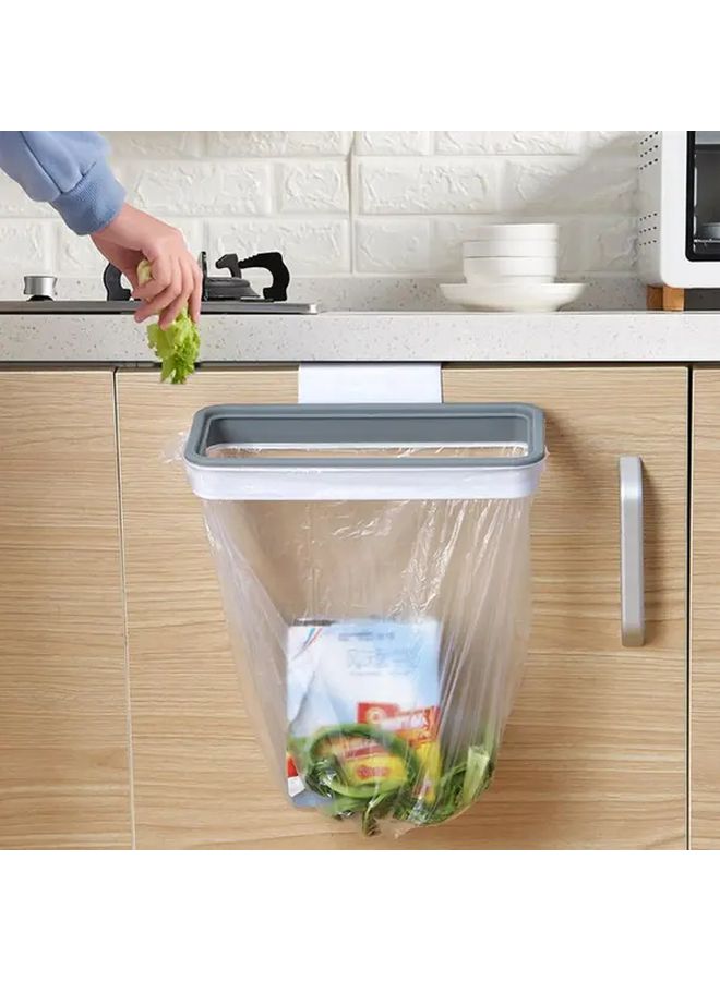 Light Pink 1pc Portable Kitchen Trash Bag Holder Hanging Wall Mounted Cabinet Storage Rack - Image 1
