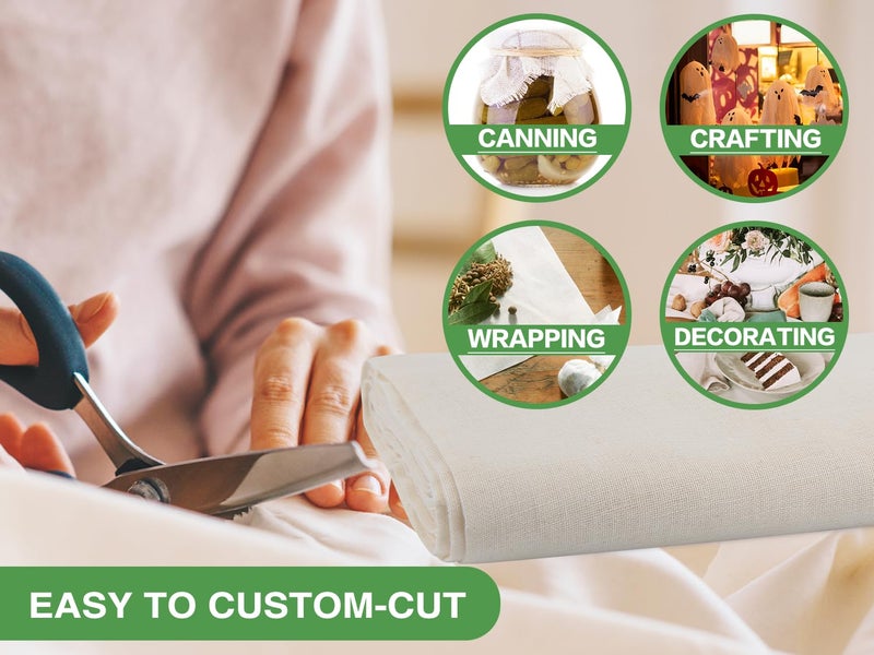Olicity Organic Cheese Cloths, GOTS Certified, Grade 100, 36 Sq Feet, Reusable Cheese Cloth with Closed Edges Fabric Fine Mesh Cloth, Unbleached Cotton Muslin Cheesecloth for Straining,Bread,Crafts - 4 Yards - Image 5