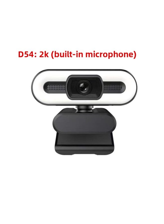 كاميرا كمبيوتر 4K HD كاميرا USB شبكة 2K 1080 بكسل بث مباشر على الإنترنت 3 ألوان قابلة للتعديل - اللون الفاتح: D54: 2K (قمح مدمج) - Image 1