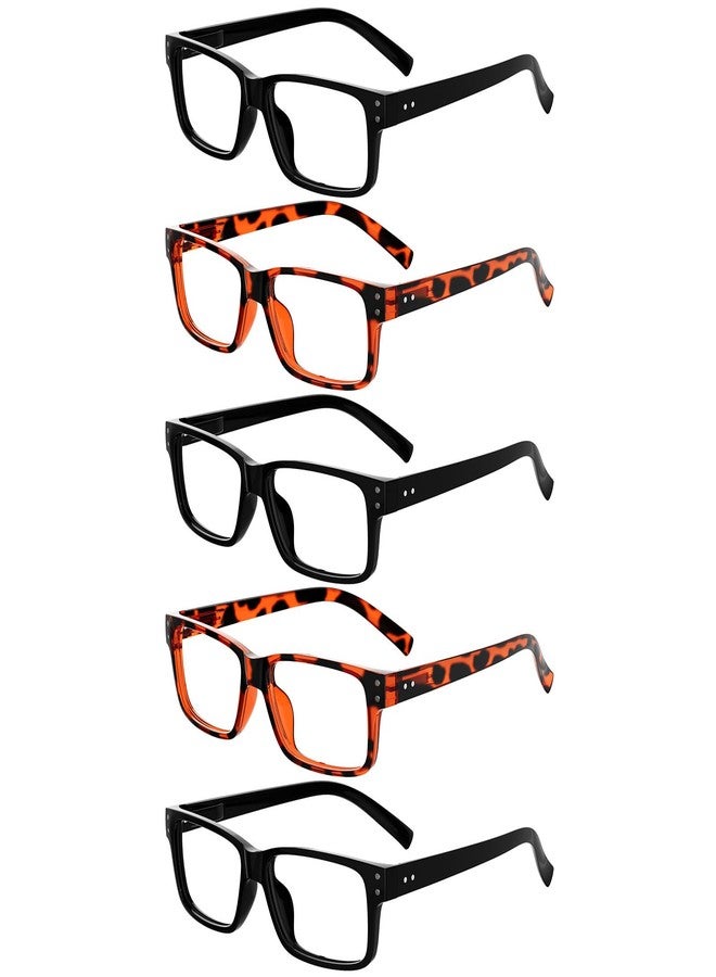 آي كيبر نظارات قراءة كلاسيكية من Eyekepper للرجال - 3 أزواج سوداء وزوجان بلون السلحفاة - مفصلات زنبركية +2.00 - Image 1