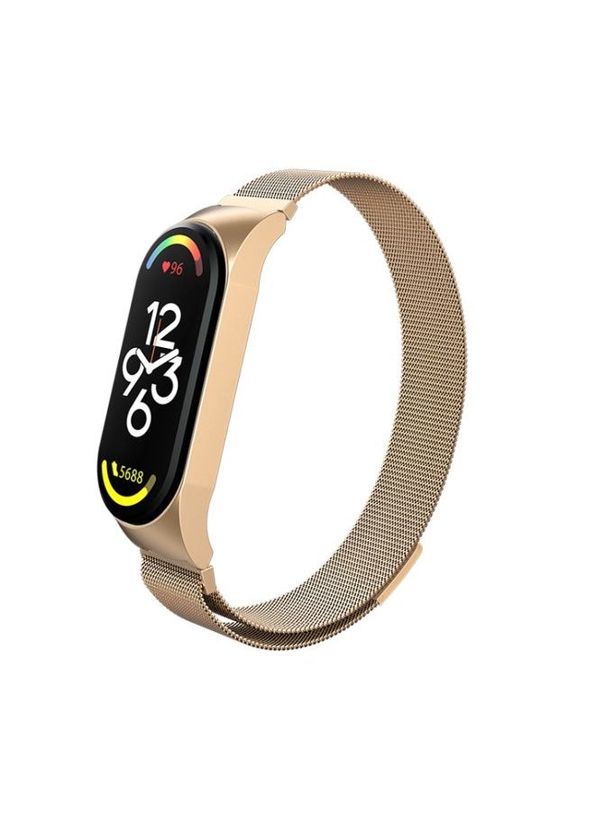 Generic - Replacement Strap For Xiaomi Mi Band 7 Milanese Metal Watch Band Rose Gold - Image 1