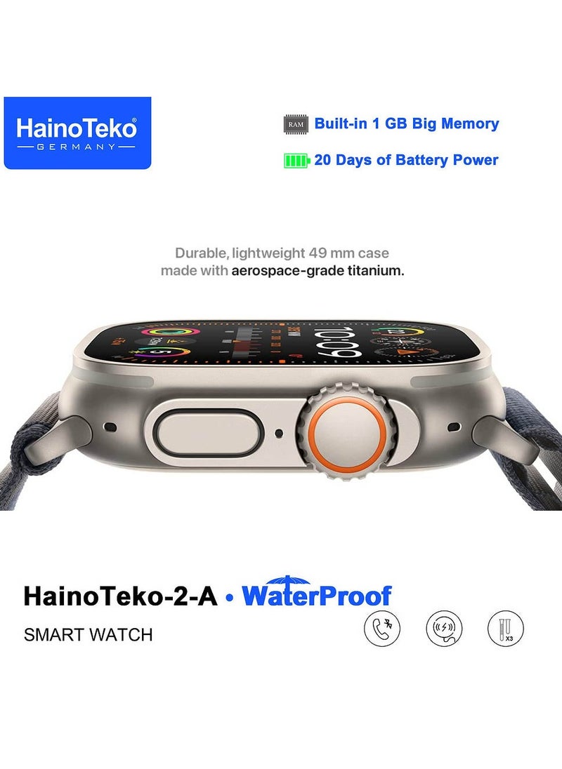 Haino Teko - Haino Teko 2 A Smartwatch With Waterproof Full Screen AMOLED Display 20 Days Battery Life and 3 Pair Straps Designed For Ladies and Gents Silver - Image 1
