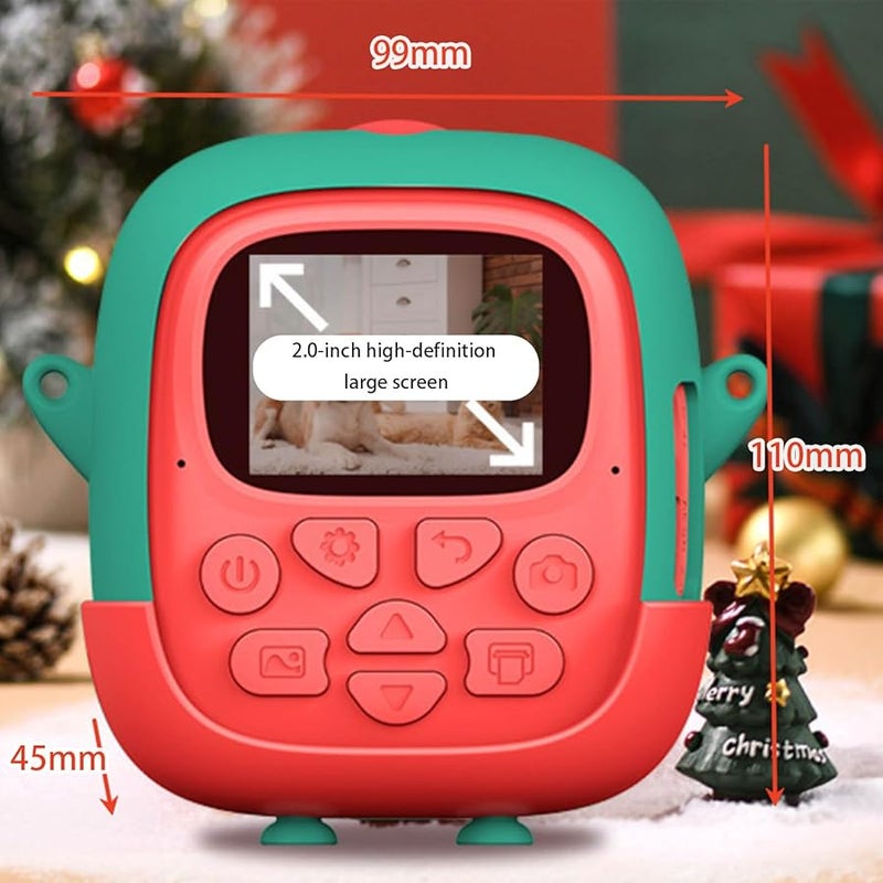 Kids Instant Print Camera 2 Inch Screen 16 Skeleton Warm Printing 180 Twist Lens - Image 4