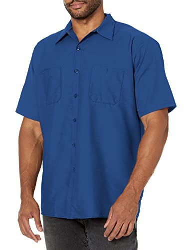 Red Kap Men's Industrial Work Shirt, Short Sleeve, Royal Blue, 3X-Large - Image 1
