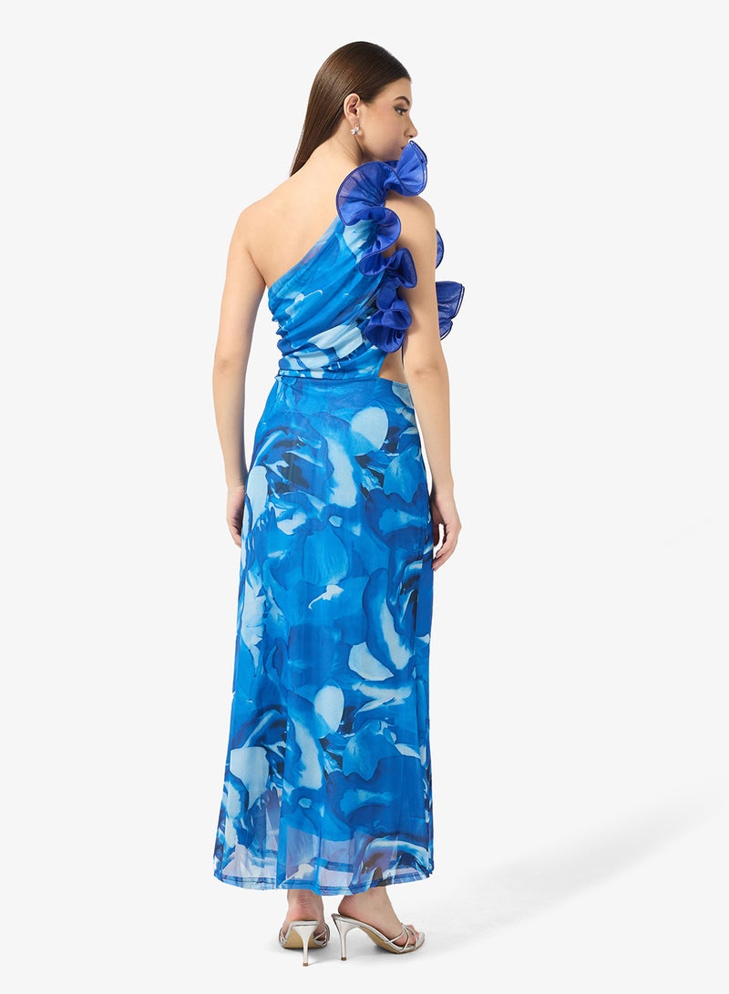 ELLA One Shoulder Floral Print Dress - Image 2