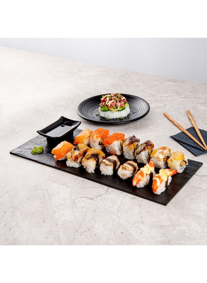 Restaurantware 16 × 7 بوصة أطباق تقديم، 25 لوح تشاركوتيري مستطيل - متميز، يحاكي مظهر الأردواز، أطباق تقديم بلاستيكية سوداء، لتقديم المقبلات أو الحلويات، لجميع المناسبات - Image 3