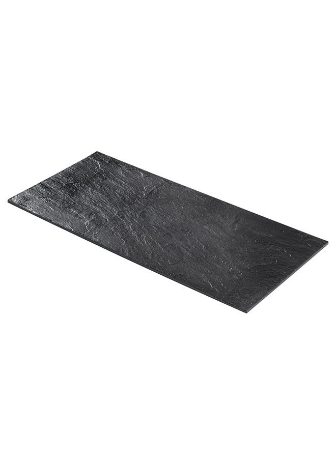 Restaurantware Restaurantware-16 x 7 Inch Serving Plates, 25 Rectangle Charcuterie Boards - Premium, Mimics The Look Of Slate, Black Plastic Serving Platters, Serve Appetizers Or Desserts, For All Occasions  - Image 2