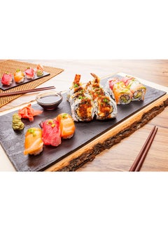Restaurantware Restaurantware-16 x 7 Inch Serving Plates, 25 Rectangle Charcuterie Boards - Premium, Mimics The Look Of Slate, Black Plastic Serving Platters, Serve Appetizers Or Desserts, For All Occasions  - Image 1
