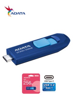 أداتا محرك أقراص فلاش UC300 سعة 256 جيجابايت USB 3.2 الجيل الأول من النوع C | نقل بيانات خفيف الوزن وسريع | أزرق أسود  - Image 3