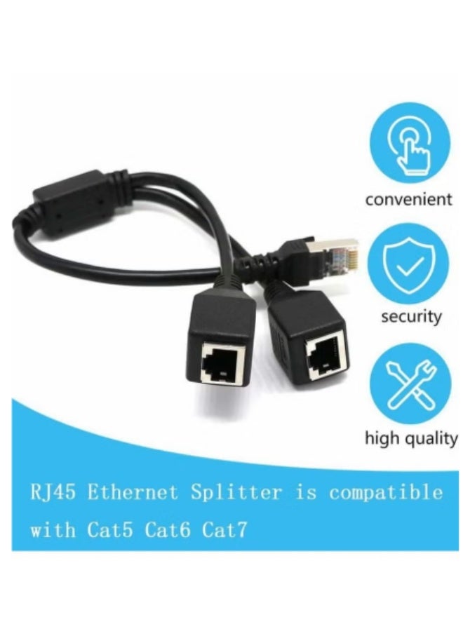 CABLE CONV RJ45 Ethernet Splitter Cable 1 Male to 2 Female LAN Adapter | Cat5 Cat6 Cat7 Network Connector - Image 4
