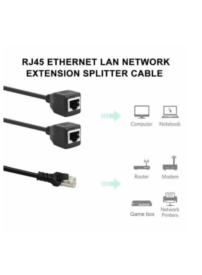 CABLE CONV RJ45 Ethernet Splitter Cable 1 Male to 2 Female LAN Adapter | Cat5 Cat6 Cat7 Network Connector - Image 3