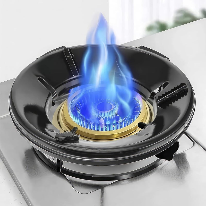 REDITEX Pack of 3 Black Gas Saver Burner Stand Gas Chula Burner Gas Saver Stand Jali Ring Fire Windproof Energy Saving Gas Chula Support Stand 4 Legs Supported for Indian Gas 07mm - Image 1