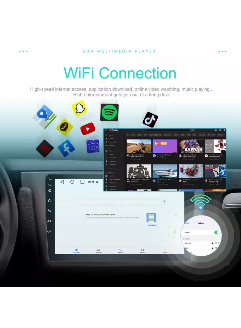 راديو أندرويد متقدم لسيارة تويوتا رافتش 2019-2022 - ضمان لمدة عامين، ذاكرة وصول عشوائي 4 جيجا بايت، سعة تخزين 32 جيجا بايت، Apple CarPlay وAndroid Auto، كاميرا رؤية ليلية مجانية ونظام ملاحة - Image 4