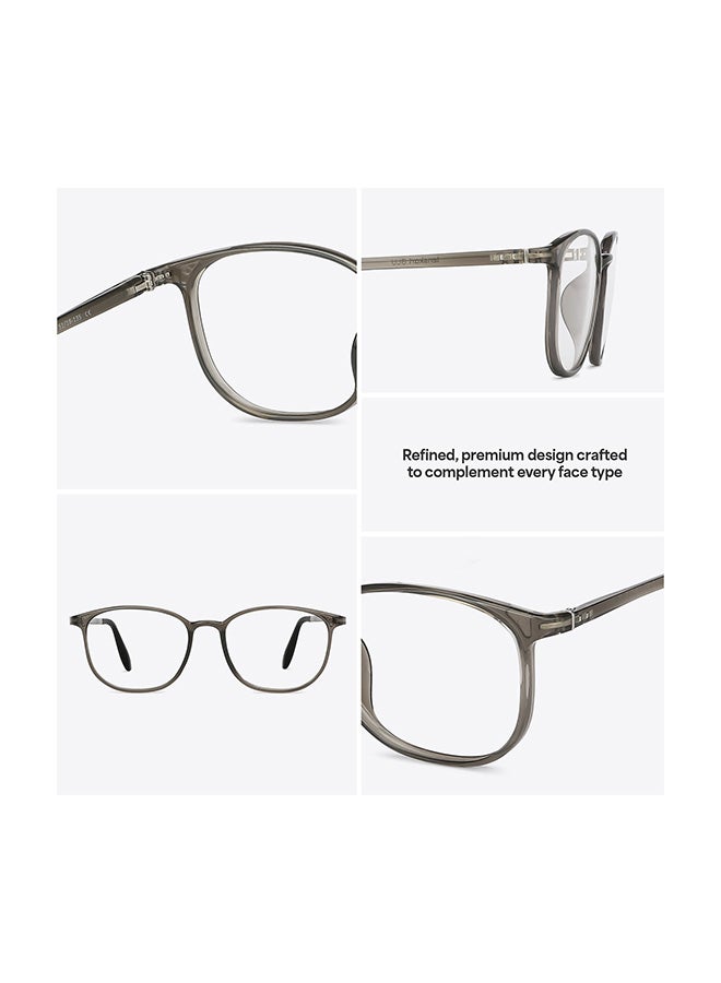 Lenskart Blu Unisex Zero Power Bluecut & Antiglare Round Shape Computer Eyeglasses LB E13528 - Lens Size: 51mm - Grey - Image 2