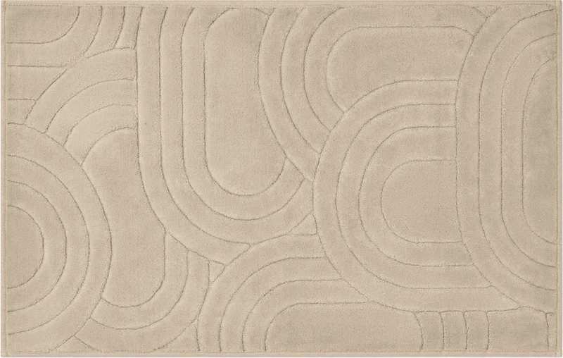 Bluenity Diamond Circle Natural Cotton Bathroom Rug Set