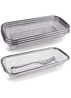 KASTWAVE Silverware Utensil Organizer, Stainless Steel Mesh Drawer Organizer for Flatware, Knives, Pen, Cosmetic, 4Pcs  - Image 1