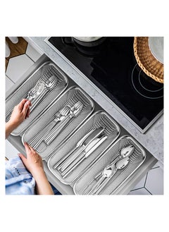 KASTWAVE Silverware Utensil Organizer, Stainless Steel Mesh Drawer Organizer for Flatware, Knives, Pen, Cosmetic, 4Pcs  - Image 4