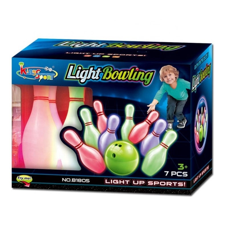 King Sport - Light Bowling Set Glow in The Dark 9 Inch (7 Pieces) - B1805
