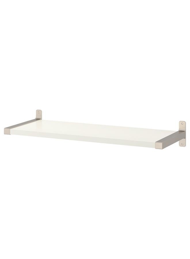 Wall shelf, white/nickel-plated, 80x30 cm  - Image 1