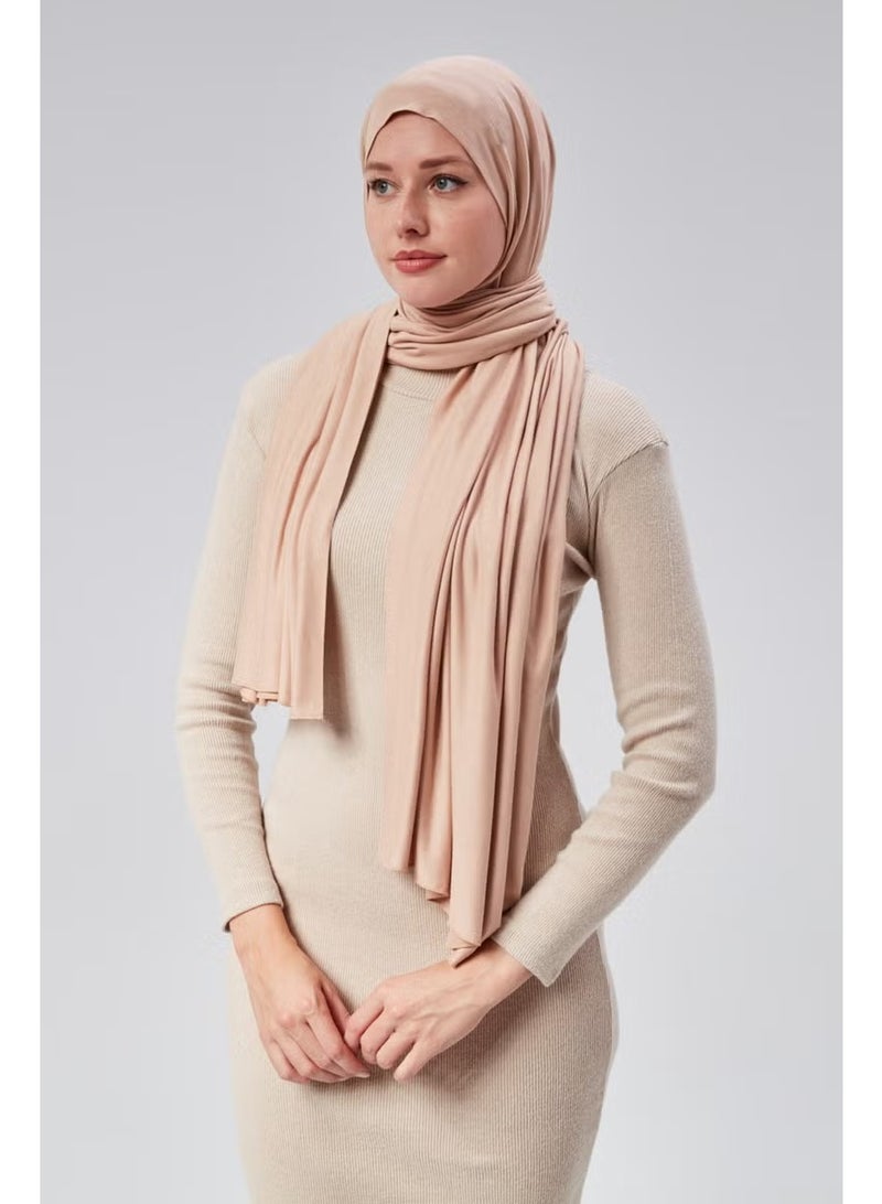 Sonbahar Moda شال نسائي موضة الخريف من قطن مشطوف سادة حجاب طويل قماش بجودة موسمية بيج - Image 1