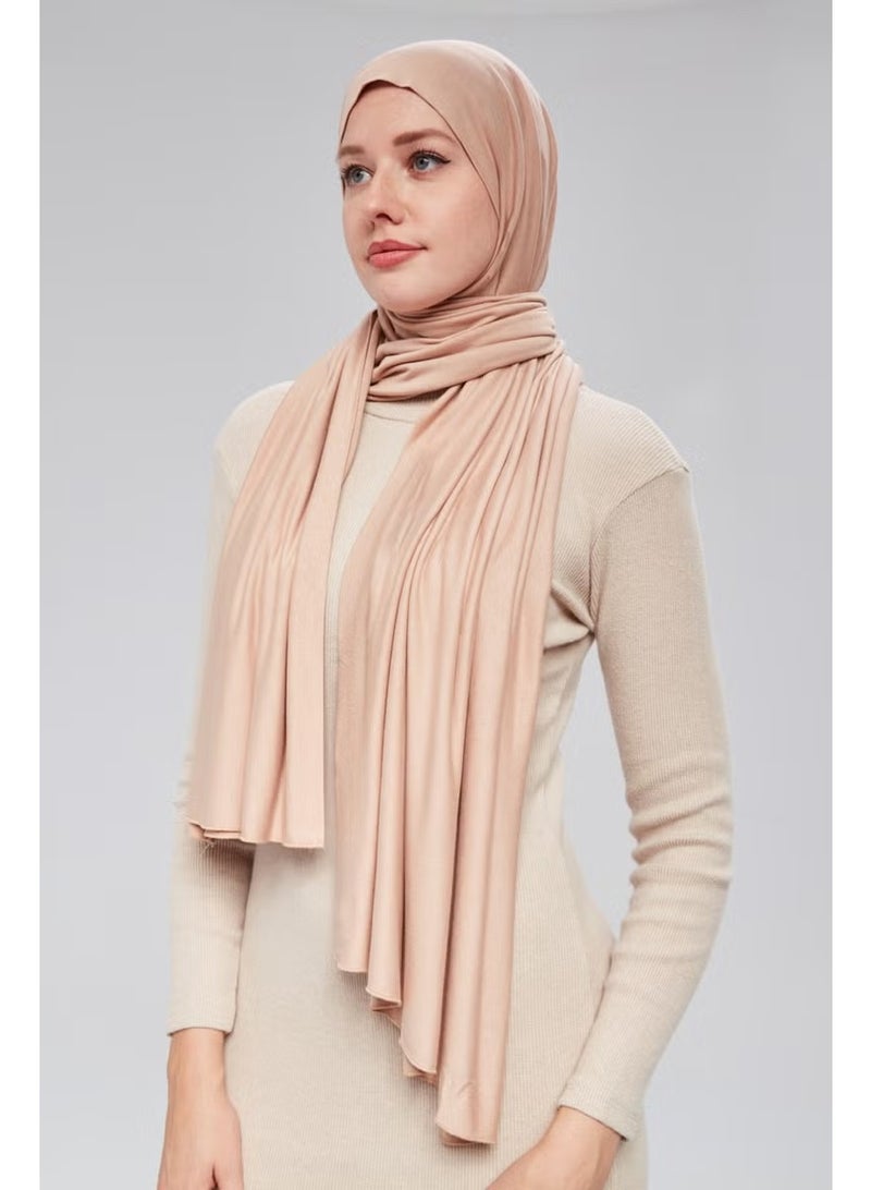 Sonbahar Moda شال نسائي موضة الخريف من قطن مشطوف سادة حجاب طويل قماش بجودة موسمية بيج - Image 3