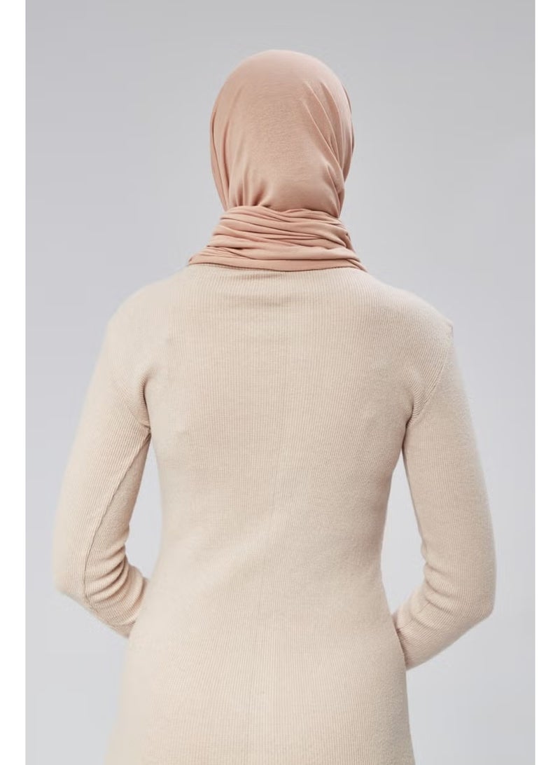 Sonbahar Moda شال نسائي موضة الخريف من قطن مشطوف سادة حجاب طويل قماش بجودة موسمية بيج - Image 2