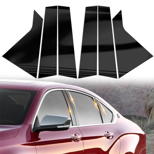 AMSPRAC Door Pillar Covers fit for Chevy Impala 2014 2015 2016 2017 2018 2019 2020,Glossy Black Anti-Scratch Trim, 6PCS Window Outer Pillar Panel Set - Image 1