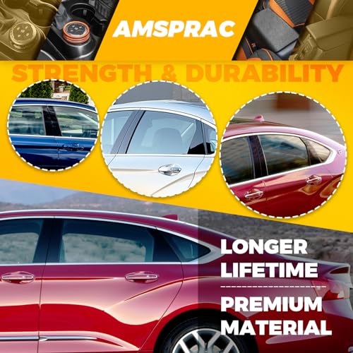 AMSPRAC Door Pillar Covers fit for Chevy Impala 2014 2015 2016 2017 2018 2019 2020,Glossy Black Anti-Scratch Trim, 6PCS Window Outer Pillar Panel Set - Image 4