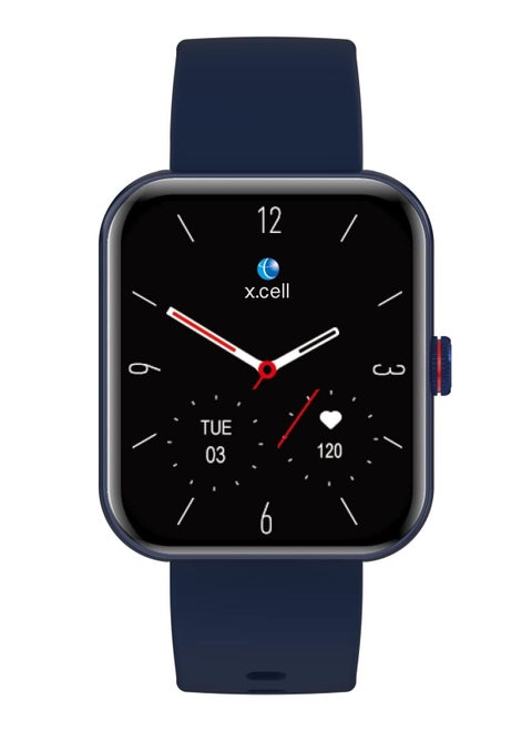 G5 Talk Smart watch, Heart Rate/Blood Pressure/Oxygen Level Monitoring, Receive & Make Calls,Water Resistance: IP67, 1 Week Battery Life, Compatibility: IOS/Android- Blue