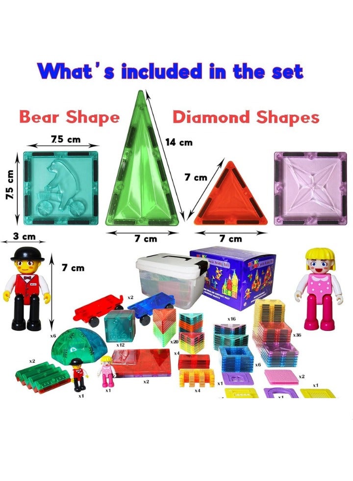بيكي كيدز ١٣٠ قطعة من البلاط المغناطيسي للأطفال، مكعبات مغناطيسية تعليمية معتمدة لتنمية المهارات، ألعاب ثلاثية الأبعاد بأسلوب مونتيسوري للأولاد والبنات، لبناء الهياكل والأشكال وتعزيز نشاط الدماغ والإبداع - Image 2